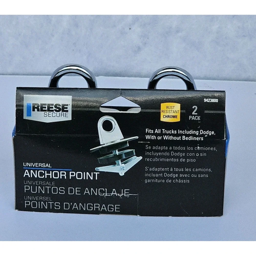 NWT REESE Pick-up Truck Universal Anchor Point Chrome 2-Pk #9423800